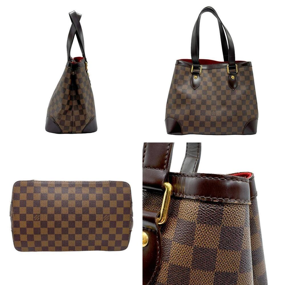 Louis Vuitton Canvas Hampstead Damier Handbag Ebene Brown